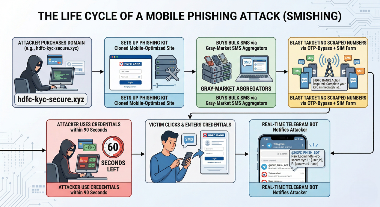 Mobile Phishing Attack Workflow